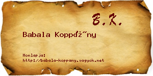 Babala Koppány névjegykártya